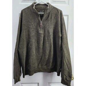 Woolrich 1/4 Zip Sweater Green Brown Large